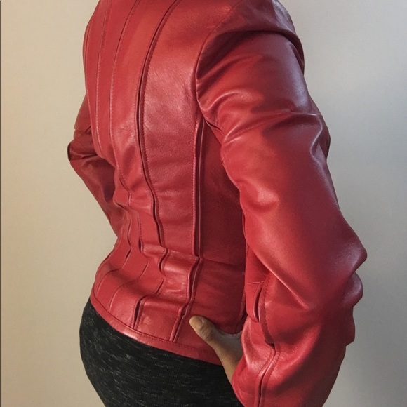 Red Leather Jacket - Picture 5 of 8
